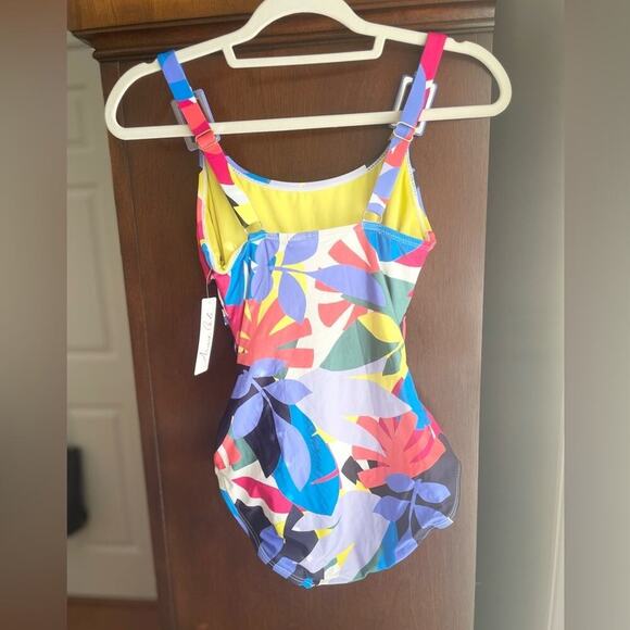 ✨Anne Cole✨Colourful Expression Draped One-Piece - Picture 3 of 7